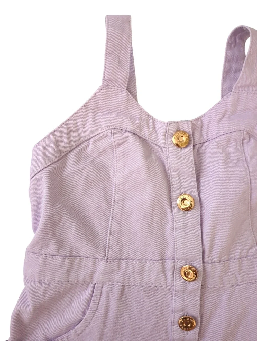Vince Camuto Girls Lavender Button Down Denim Dress (Size 8)